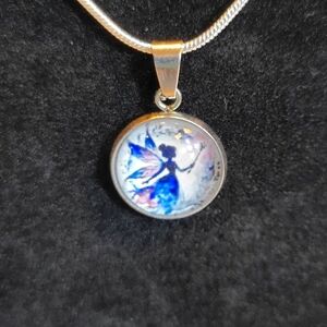 Fairy Pendant Necklace 925 Sterling Silver Chain
